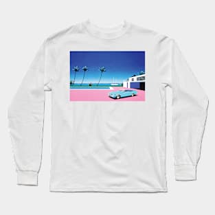 Pink Driveway by Hiroshi Nagai Long Sleeve T-Shirt